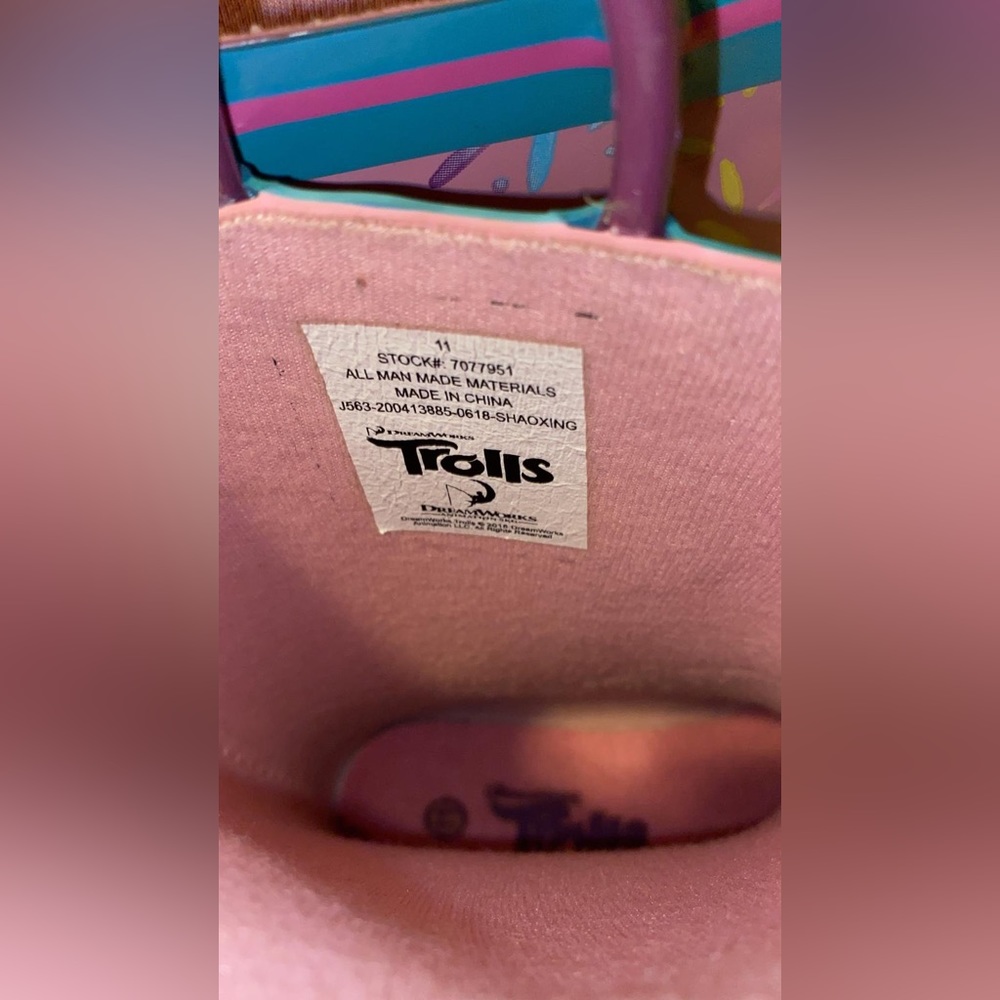 Pink W/ Blue Trolls Poppy Rain Boot used - Picture 6 of 7